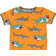 Småfolk Short-sleeved T-shirts - Orange with Shark Print