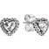 Pandora Raised Hearts Stud Earrings - Silver/Transparent