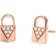 Michael Kors Mercer Link Padlock Pave Stud Earrings - Rose Gold/Transparent
