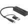 DeLock USB 3.2 Gen 1 In-Desk Card Reader for microSD/SD with USB hub (63859)