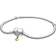 Pandora Disney Princess Moments Heart Snake Chain Bracelet - Silver/Transparent
