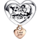 Pandora Love You Best Friend Heart Charm - Silver/Rose Gold