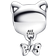 Pandora Pet Cat & Bow Charm - Silver/Transparent