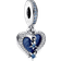 Pandora Celestial Shooting Star Heart Double Dangle Charm - Silver/Blue/Transparent