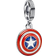 Pandora Marvel The Avengers Captain America Shield Dangle Charm - Silver/Red/White/Blue