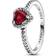 Pandora Elevated Heart Ring - Silver/Red/Transparent
