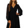 Goddiva Long Sleeve Chiffon Dress - Black
