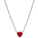 Pandora Sparkling Heart Halo Pendant Collier Necklace - Silver/Red/Transparent