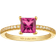 Sif Jakobs Ellera Quadrato Ring - Gold/Pink/Transparent
