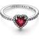 Pandora Elevated Heart Ring - Silver/Red/Transparent