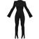 PrettyLittleThing Split Hem Tie Waist Cut Out Blazer Jumpsuit - Black