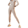 PrettyLittleThing Structured Contour Rib Zip Jumpsuit - Stone