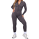 PrettyLittleThing Structured Contour Rib Zip Jumpsuit - Slate
