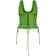 PrettyLittleThing Woven Lace Up Detail Plunge Sleeveless Top - Bright Green