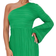 PrettyLittleThing Plisse One Shoulder Flare Sleeve Midaxi Dress - Green