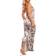 PrettyLittleThing Abstract Print Satin Cowl Neck Maxi Dress - Brown