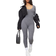 PrettyLittleThing Long Sleeve Knitted Jumpsuit - Charcoal