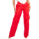 PrettyLittleThing Shape Buckle Detail Cargo Wide Leg Trousers - Red