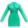 PrettyLittleThing Woven Cut Out Tie Waist Utility Style Blazer Bodycon Dress - Green
