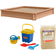 Nordic Play Active Sandpit Larch with Sand Toys 150x150cm