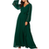 Goddiva Long Sleeve Chiffon Dress - Green