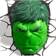 Marvel 3D LED Light Hulk Face 3D Natlampe