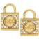 Michael Kors Logo Padlock Stud Earrings - Gold/Transparent