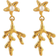 Hultquist Mini Coral Leaf Earrings - Gold/Pearls