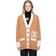 Dolce & Gabbana Long wool cardigan with embroidered DG patch