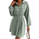 Shein Frenchy Flap Detail Lantern Sleeve Shirt Dress Without Belt - Mint Green