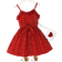 Shein Toddler Girl's Polka Dot Frill Trim Belted Cami Dress - Red