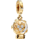 Pandora Heart Snowflake Snow Globe Dangle Charm - Gold/Transparent