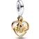 Pandora Lab Grown Engravable Mom Double Dangle Charm - Silver/Gold/Diamond