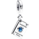 Pandora Openable Passport Dangle Charm - Silver/Blue/Transparent