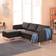 Chaiselong Anthracite Sofa 219cm 3 personers