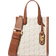 Michael Kors Gigi Extra Small Shoulder Bag with Empire Signature Logo Pattern - Vanilla/Luggage
