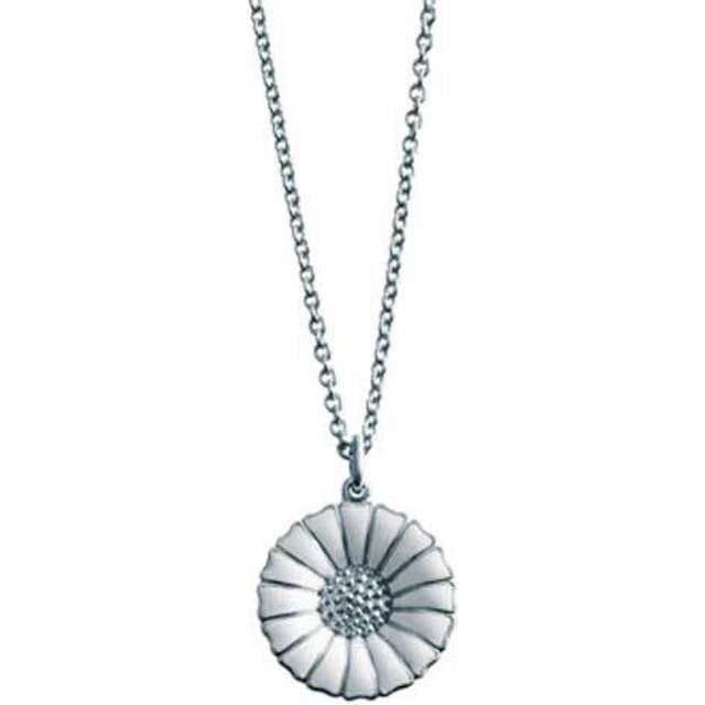 Georg Jensen Daisy Large Necklace - Silver/White - Morefews.dk