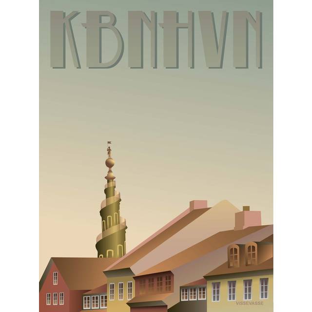 Vissevasse København Christianshavn Plakat 30x40cm - Gaveideer til ham - MOREFEWS