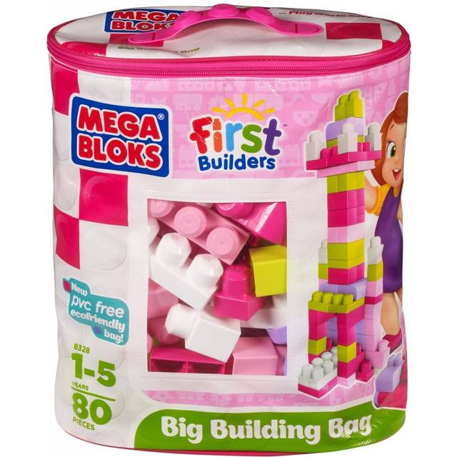 Mega Bloks First Builders Building Bag 80pcs - Legetøj til 1 årig - TIl den lille