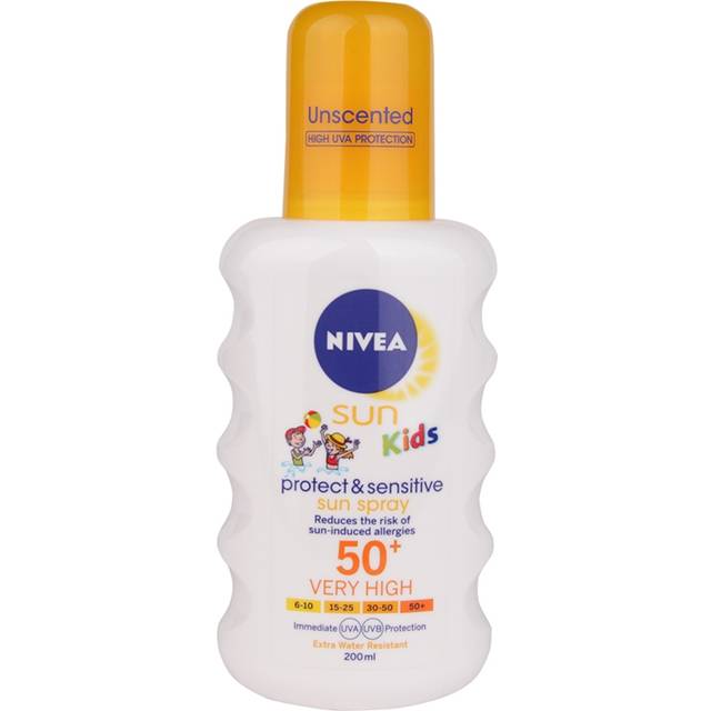 Nivea Sun Kids Protect & Sensitive Sun Spray SPF50+ 200ml - Solcreme til børn test - TIl den lille