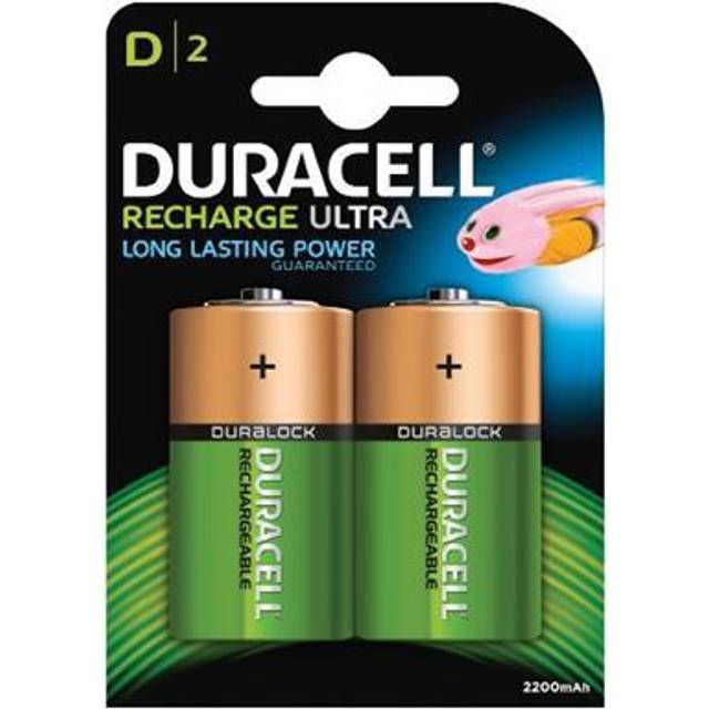 Duracell D Recharge Ultra (2 pcs) - Genopladelige batterier til legetøj - Vildmedbørn.dk
