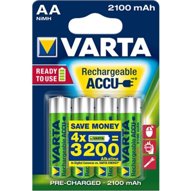 Varta Accu AA 2100mAh 4-pack - Genopladelige batterier AA og AAA batterier test - Datalife.fk