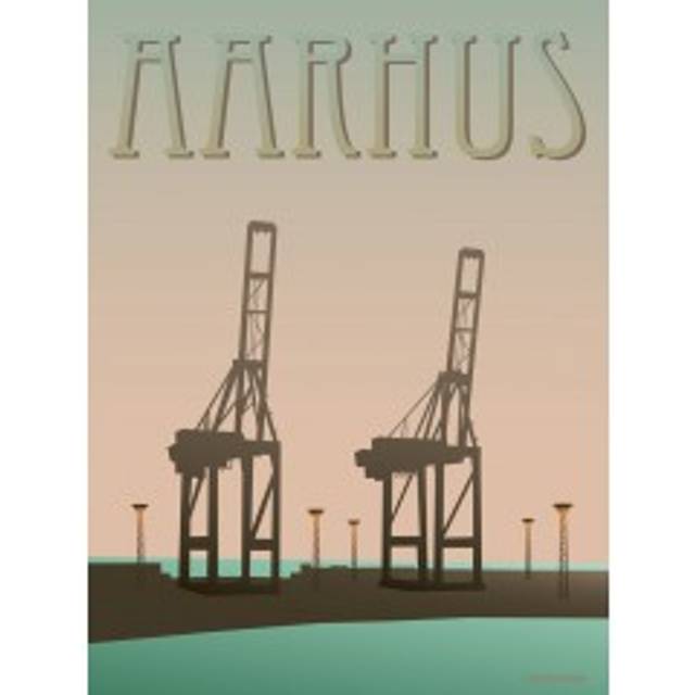 Vissevasse Aarhus Havnen Plakat 50x70cm - Gaveideer til ham - MOREFEWS