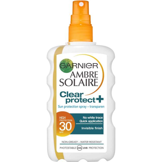 Garnier Ambre Solaire Clear Protect Sun Cream Spray SPF30 200ml - Solcreme test - Dinskønhed.dk