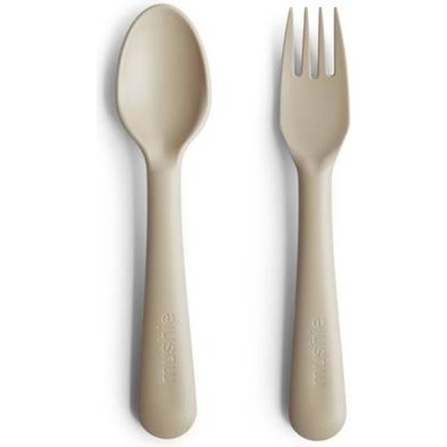 Mushie Dinnerware Fork & Spoon Set - Dåbsgaver - TIl den lille