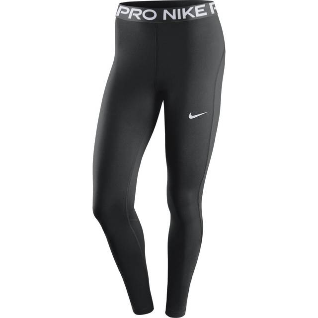 Nike Pro Mid-Rise Leggings Women - Black/White - Morefews.dk