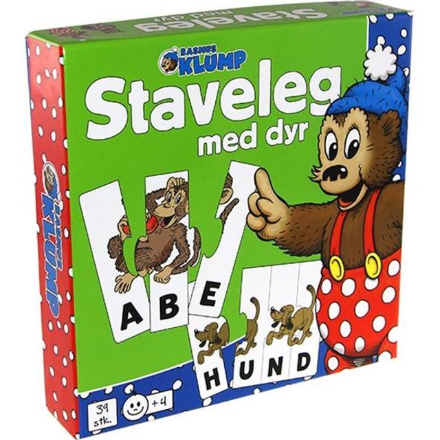 Barbo Toys Rasmus Klump Staveleg Med Dyr - 10 Brætspil til små børn 2 – 4 år - Vildmedbørn.dk
