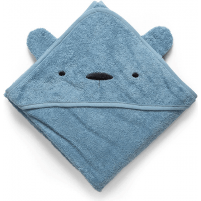 Sebra Terry Hooded Towel Milo Powder Blue - Bedste babyhåndklæder - Vildmedbørn.dk