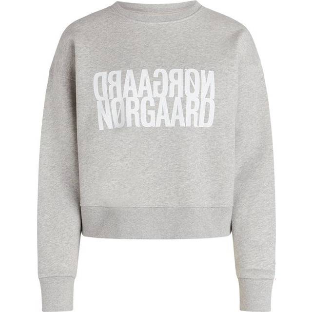 Mads Nørgaard Tilvina Sweatshirt - Light Grey Melange - gavehylden.dk
