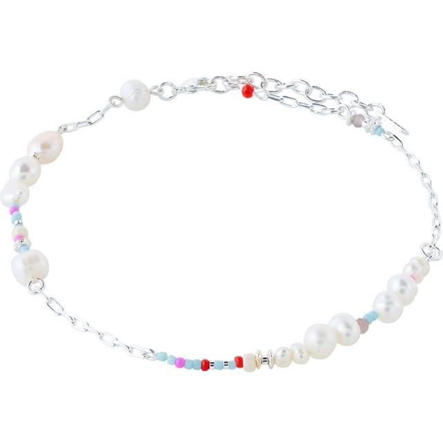 Pilgrim ILSA Ankle Chain - Silver/Pearl/Multicolour - Gave til bror og søster - MOREFEWS
